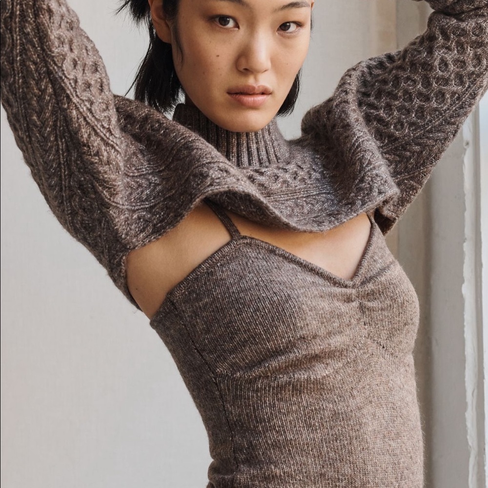Anthropologie 2 Piece Cable Knit Sweater and Shrug set. (S)